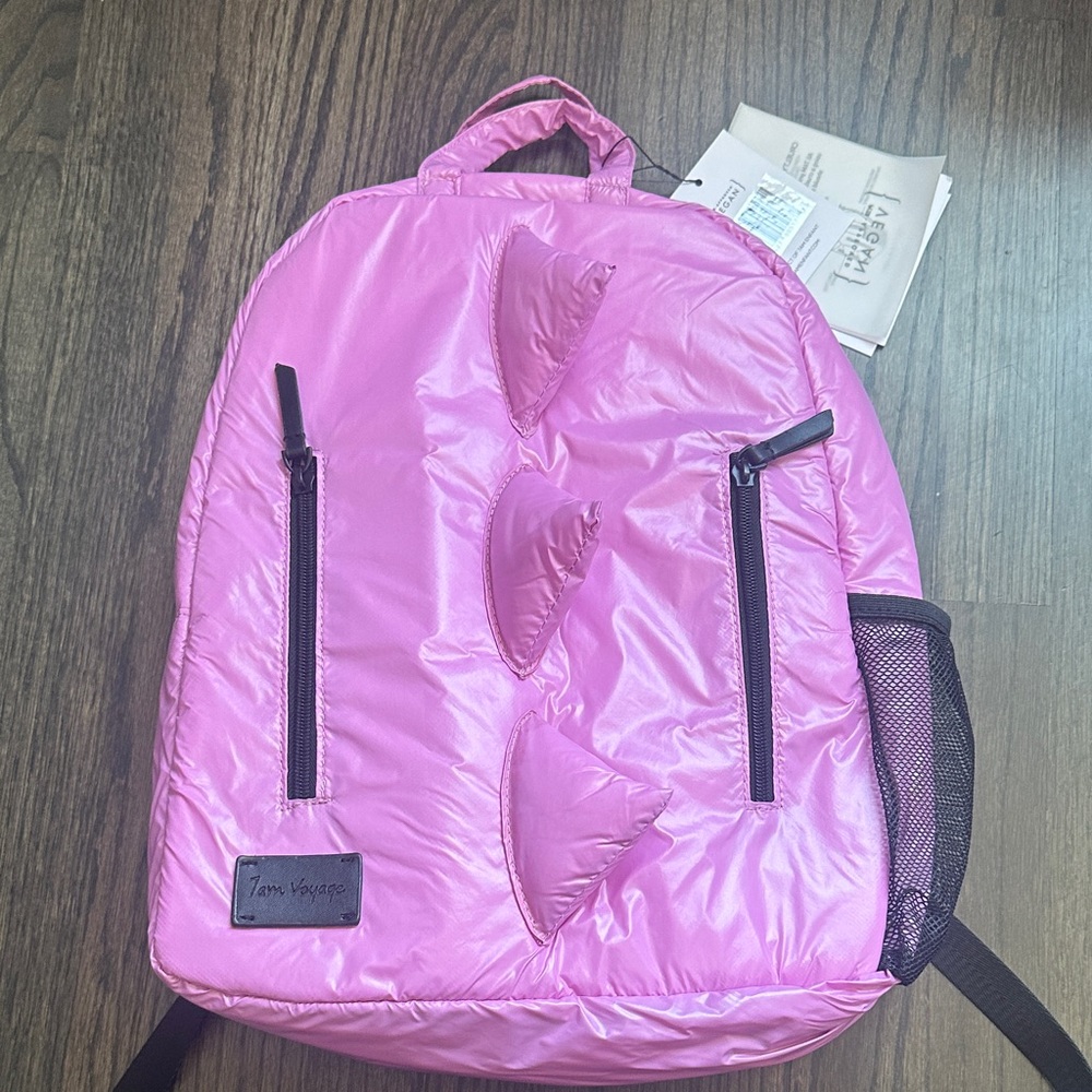 7am Enfant Pink Dino Backpack